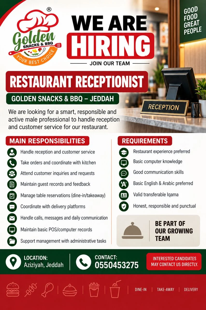 RESTAURANT RECEPTIONIST