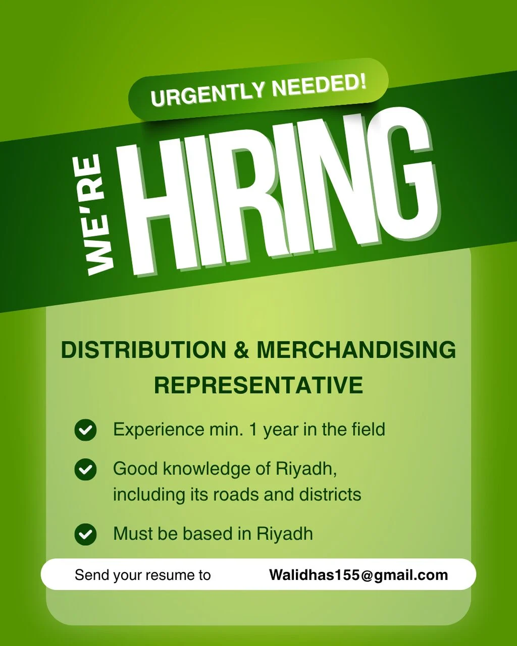 Distribution & Merchandising Representative