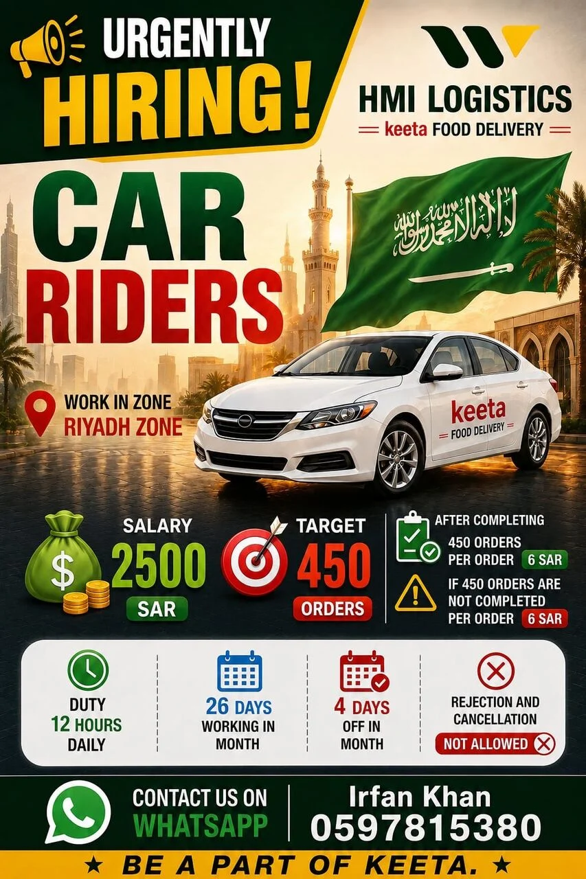Drivers Salry 5000,Sr Food Delivery